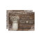 Rustic Wood Lace Wedding Invitation, Mason Jar