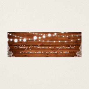 Rustic Wood Lace Wedding Registry Insert Card