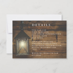 Rustic Wood Lantern Country Reception