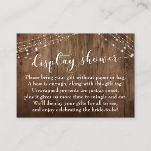 Rustic Wood & Lights No Wrap Bridal Shower Card