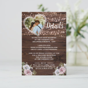Rustic Wood Lights Photo Details Enclosure Card