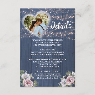Rustic Wood Lights Photo Details Enclosure Card
