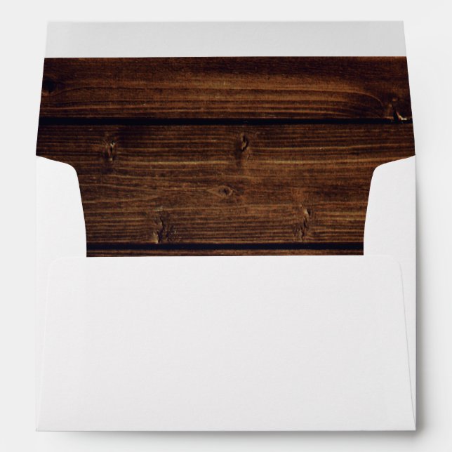 Rustic Wood Lined Envelopes with Return Address (Back (Bottom))
