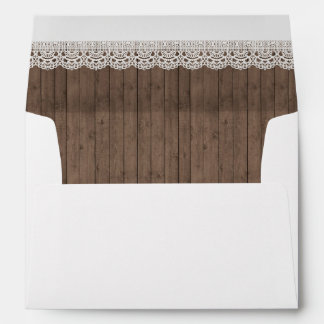 Rustic Wood Liner Invitation Envelope