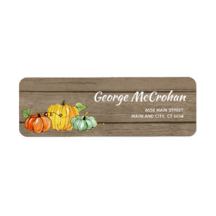 Rustic Wood Little Pumpkin Halloween Address