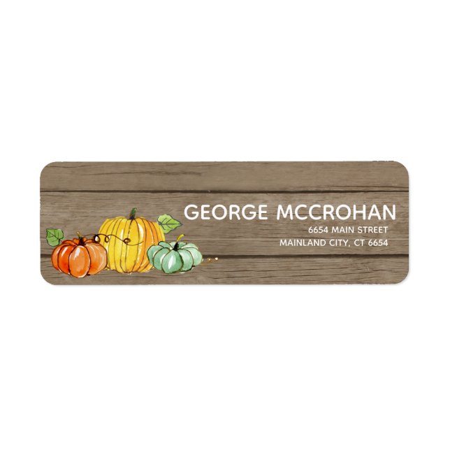 Rustic Wood Little Pumpkin Halloween Address (Front)