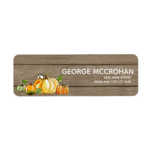 Rustic Wood Little Pumpkin Halloween Address