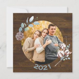 Rustic Wood Look Christmas Family Photo