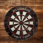 Rustic Wood Look Family Reunion Dartboard<br><div class="desc">Elevate your game nights with our custom family wood effect dartboard, designed to bring a personal touch to your home. This unique dartboard allows you to proudly display your family name and location, making it not just a game but a cherished family heirloom. Ideal for gatherings, backyard parties, or simply...</div>