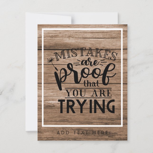 Rustic wood look gift with a motivational quotes (Front)