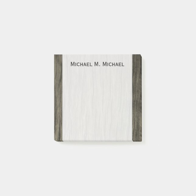 Rustic Wood Look Pattern + Custom Name Note (Front)