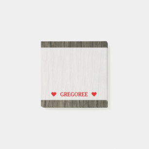 Rustic Wood Look Pattern & Custom Name Note