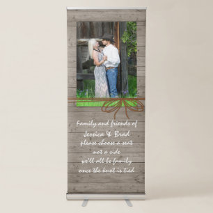 Rustic Wood Look Wedding Photo Retractable Banner