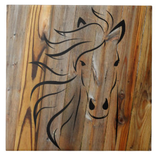 Rustic Wood Look Wild Horse Tile