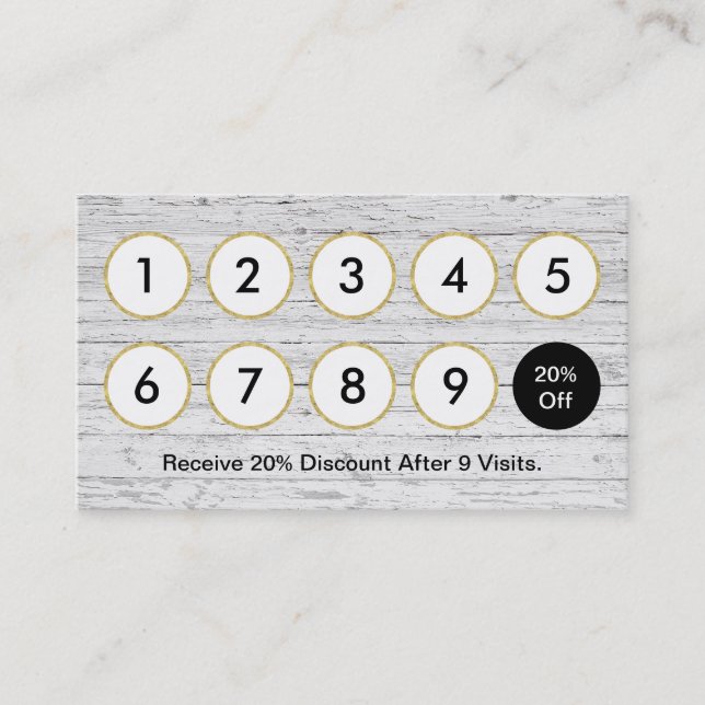 Rustic Wood Loyalty Punch Card (Front)
