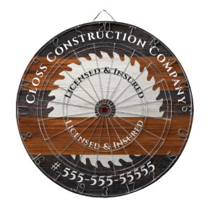 Rustic Wood Marketing Construction Carpenter  Dartboard
