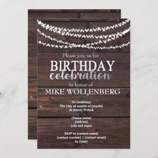 rustic wood masculine birthday invite