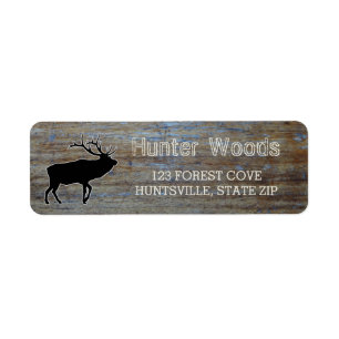 Rustic Wood Masculine Wildlife Elk Silhouette