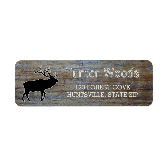 Rustic Wood | Masculine Wildlife Elk Silhouette (Front)