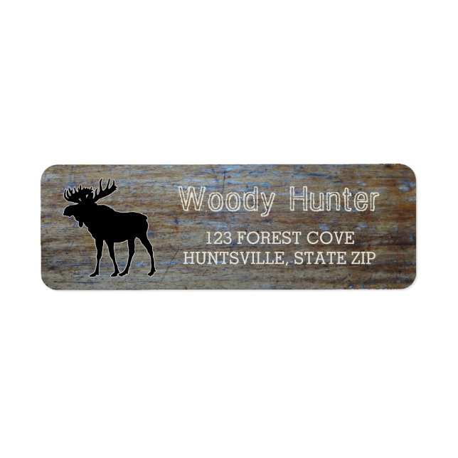 Rustic Wood | Masculine Wildlife Moose Silhouette (Front)