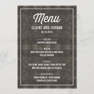 Rustic Wood Menu Card RWC