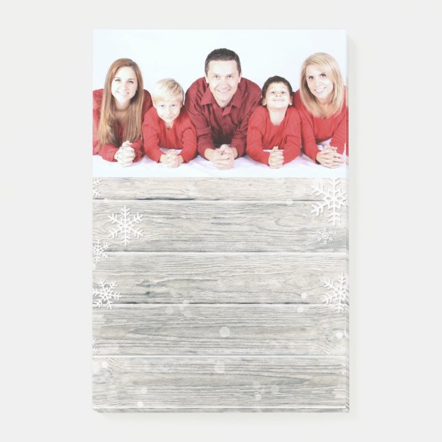 Rustic Wood Merry Christmas Photo - Post-it® Notes (Front)