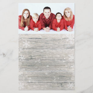 Rustic Wood Merry Christmas Photo - Stationery