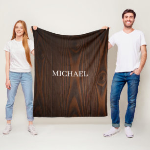 Rustic Wood Michael – Natural Strength Handcrafted Fleece Blanket