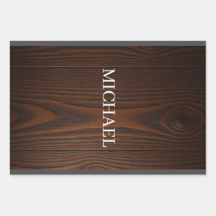 Rustic Wood Michael – Natural Strength Handcrafted Wrapping Paper Sheet