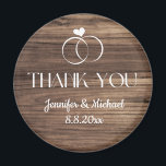 rustic wood minimal thank you wedding rings magnet<br><div class="desc">elegant rustic wood minimal thank you wedding rings magnet</div>