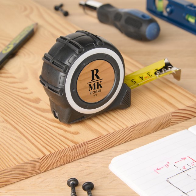 Rustic Wood Minimalist 3 Initials Monogram 1 (Woodwork)