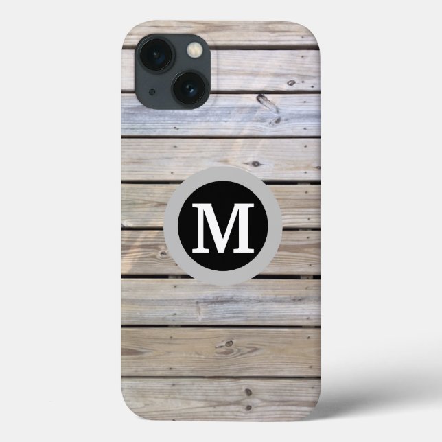 Rustic Wood Monogram Case-Mate iPhone Case (Back)