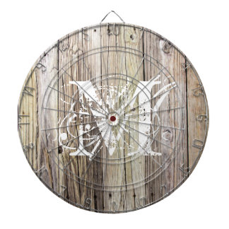 Rustic Wood Monogrammed Dartboard