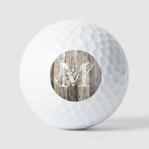 Rustic Wood Monogrammed Golf Balls