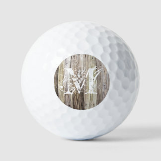 Rustic Wood Monogrammed Golf Balls