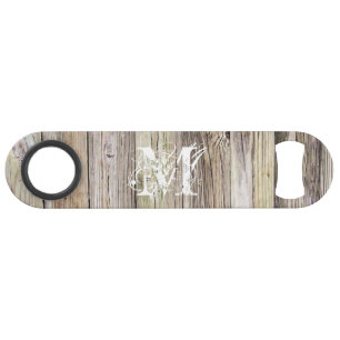 Rustic Wood Monogrammed Speed Bottle Opener