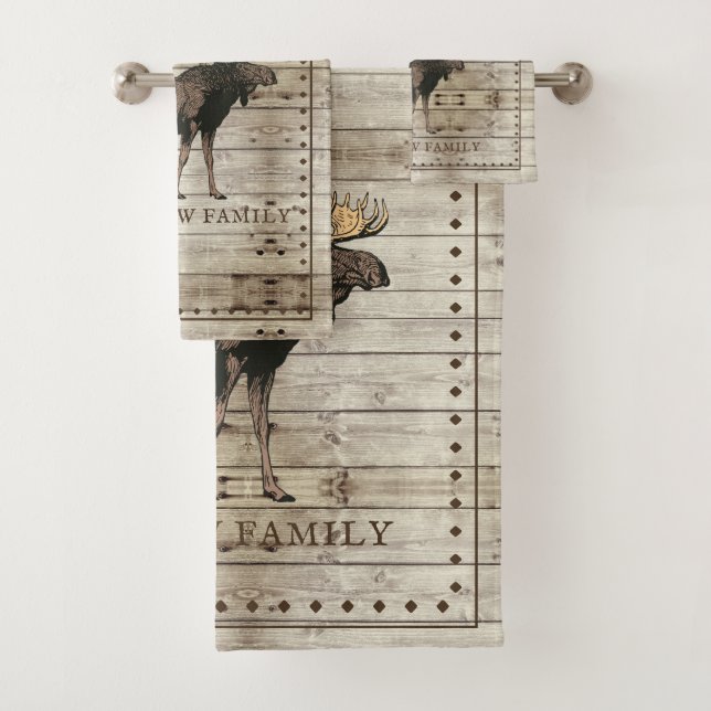 Rustic Wood Moose Towel (Insitu)