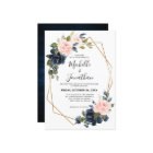 Rustic Wood Navy Blue Blush Pink Geometric Wedding