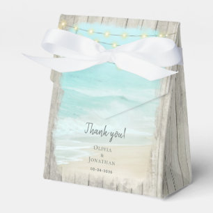 Rustic Wood Ocean Beach Wedding  Favour Box