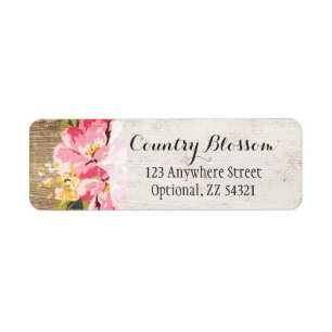 Rustic Wood & Painted Pink Hibiscus Flower Country
