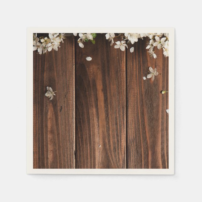 Rustic Wood Paper Napkins Set of 50+ (Front)