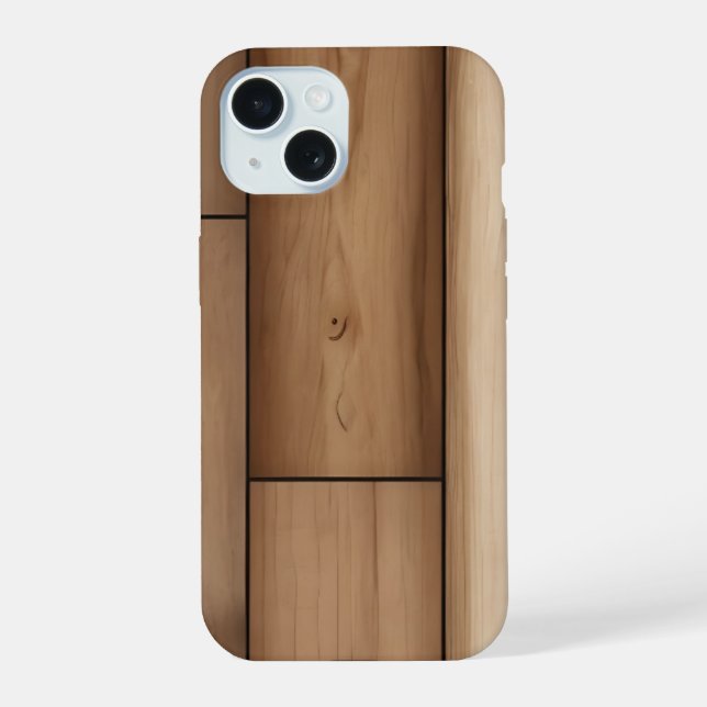 Rustic Wood Pattern iPhone 15 Case (Back)
