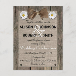 Rustic Wood Pattern Wedding Invitation