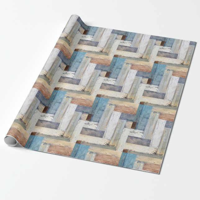 rustic wood pattern wrapping paper (Unrolled)