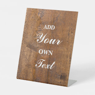 Rustic wood pedestal sign