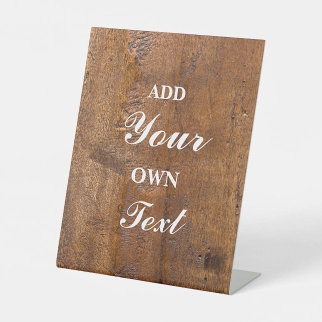 Rustic wood pedestal sign (Front)