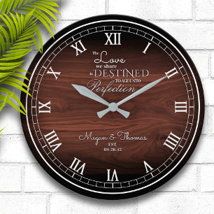 Rustic Wood Personalised Anniversary  Large Clock