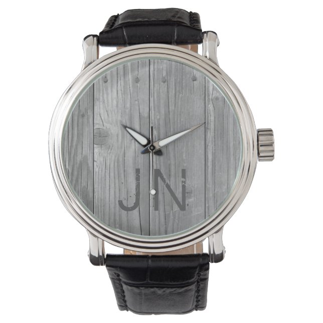 Rustic Wood Personalised Men's Watch (Front)