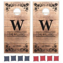 Rustic Wood Personalised Name Cornhole Set