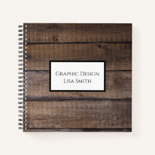 Rustic Wood Personalised Notebook
